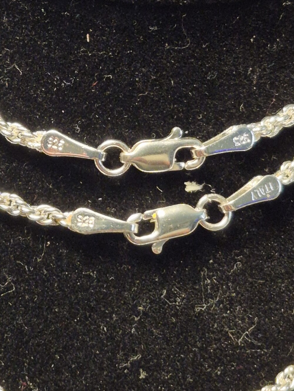 2 SEPERATE NECKLACES They Are Both Made In ITALY 925 Sterling SILVER Rope CHAINS - Picture 4 of 16